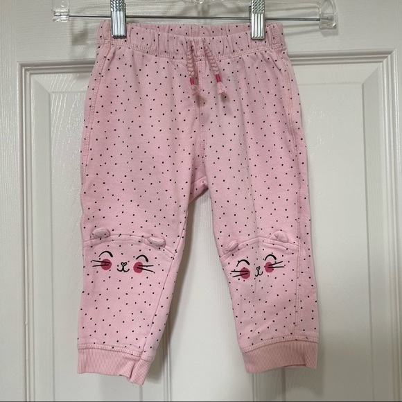 h&m Girl Light pink dotted lightweight Joggers- Size 1- 2 years - Picture 1 of 5